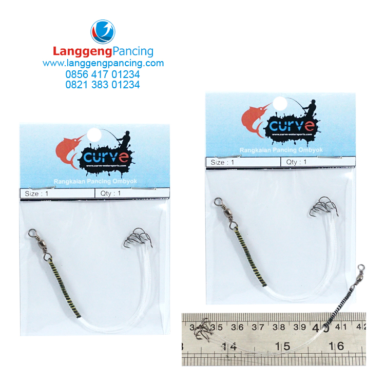 Curve Ombyok Size 1 Qty 1 Rangkaian Pancing Ombyok Curve